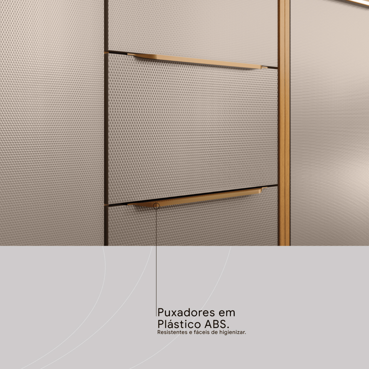Armário Balcão de Cozinha Plena Demóbile 100% MDF 120cm 2 Portas 3 Gavetas Cinamomo e Nude