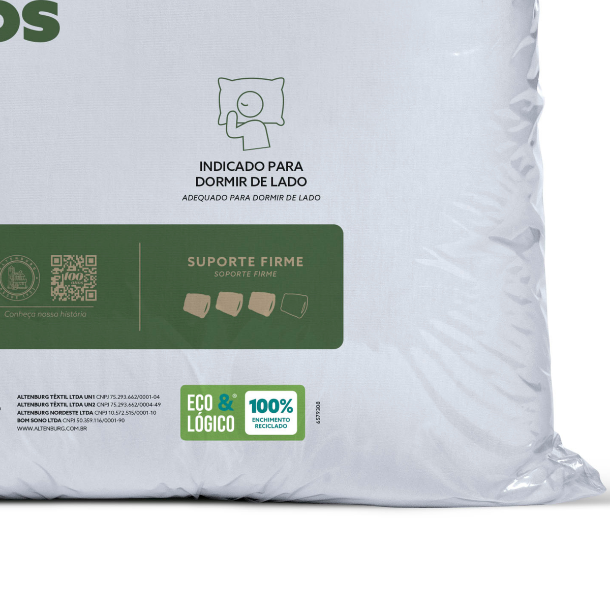 Travesseiro Altenburg 50x70cm 180 fios 100 anos Branco
