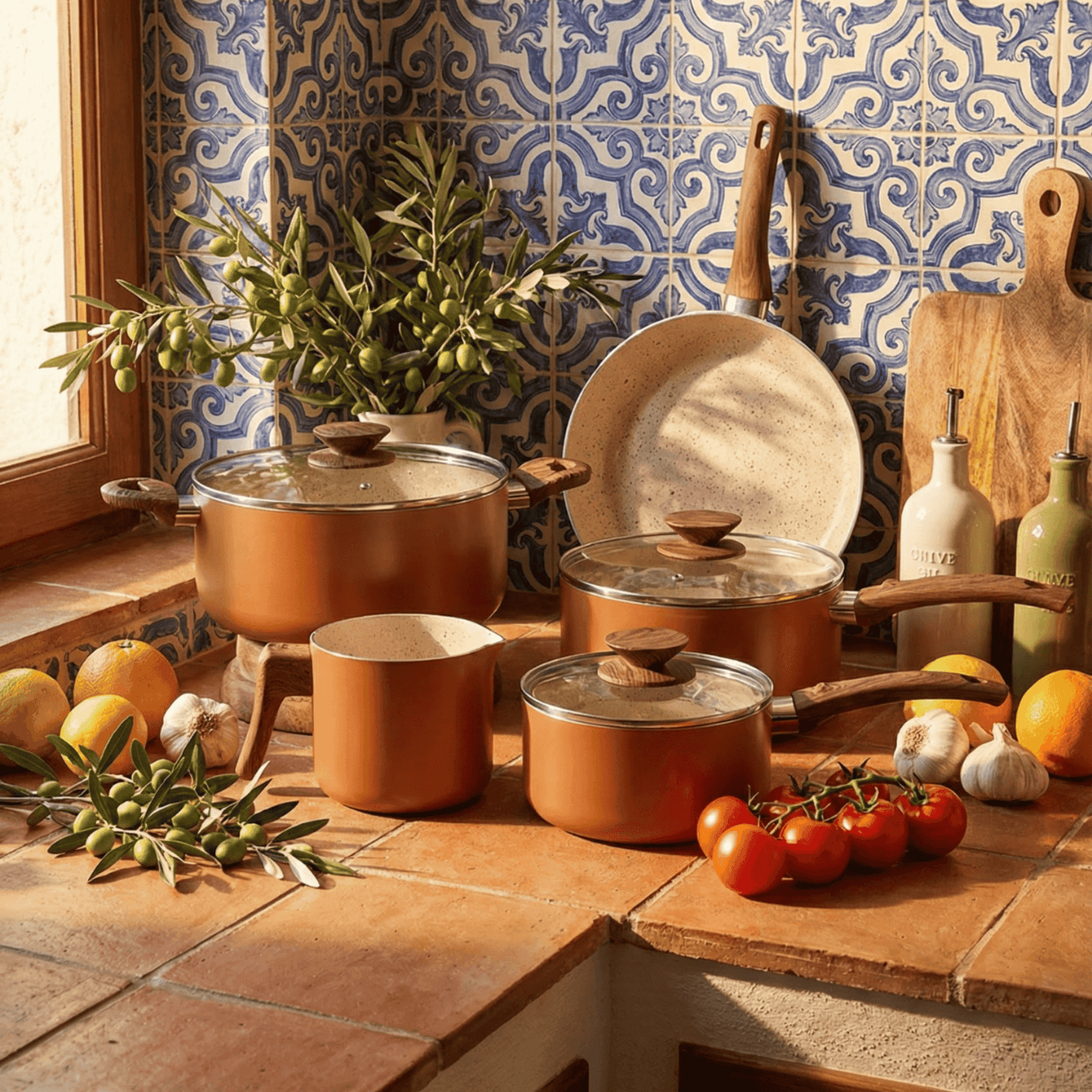 Jogo de Panelas Ceramic Life Brinox Antiaderente Primea Cappuccino