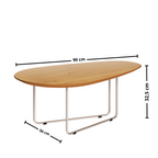 Mesa de Centro Orgânica Side Imcal 90x56 Pé em Metal Nature