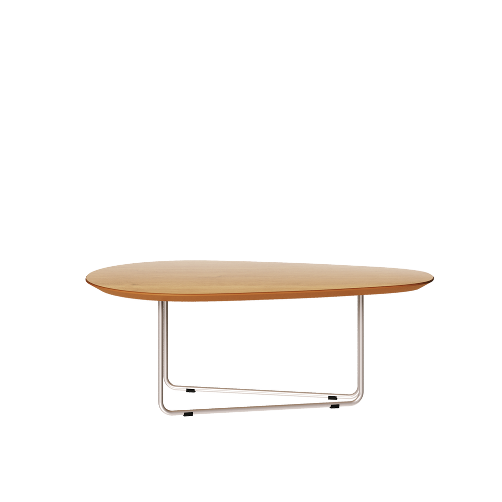 Mesa de Centro Orgânica Side Imcal 90x56 Pé em Metal Nature