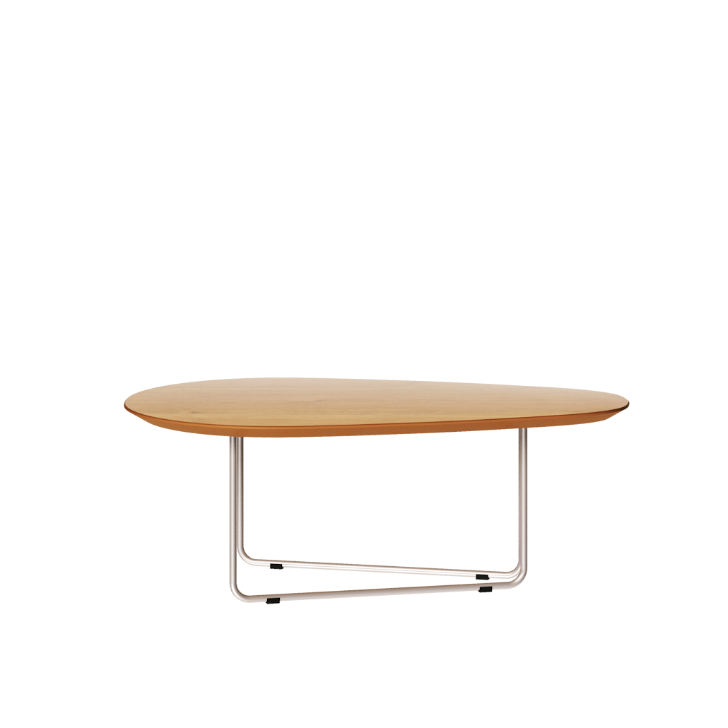 Mesa de Centro Orgânica Side Imcal 90x56 Pé em Metal Nature