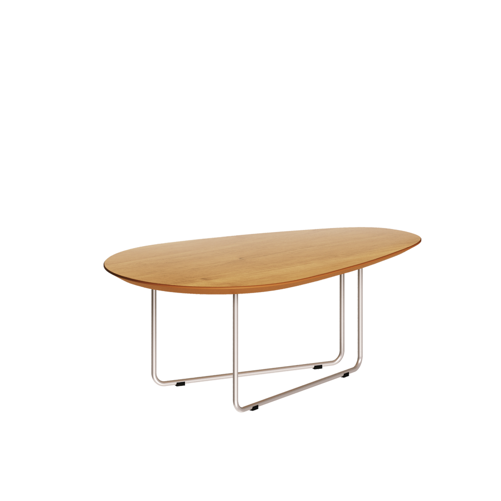 Mesa de Centro Orgânica Side Imcal 90x56 Pé em Metal Nature