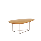 Mesa de Centro Orgânica Side Imcal 90x56 Pé em Metal Nature