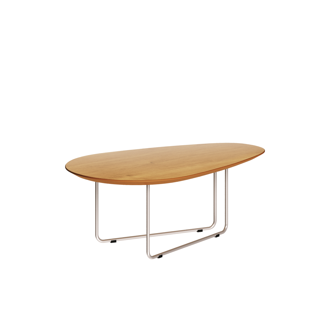 Mesa de Centro Orgânica Side Imcal 90x56 Pé em Metal Nature