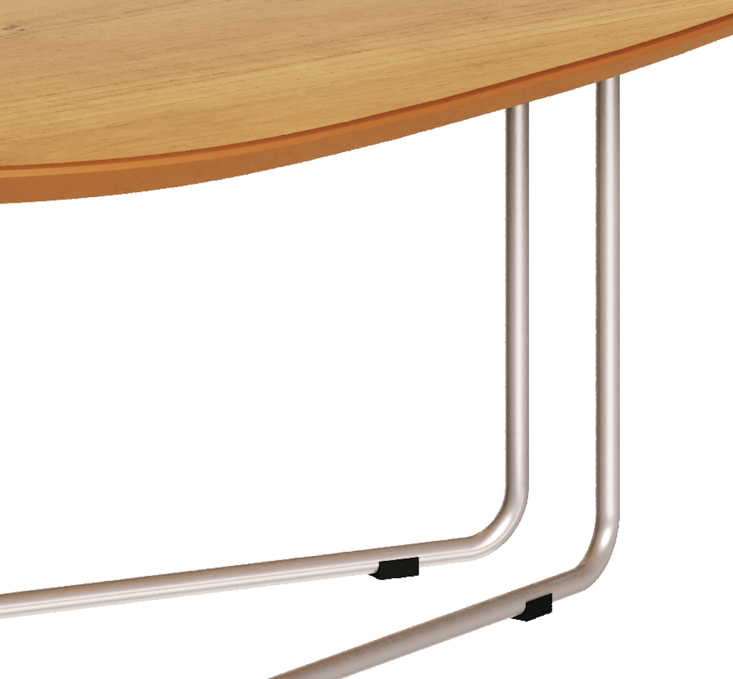 Mesa de Centro Orgânica Side Imcal 90x56 Pé em Metal Nature