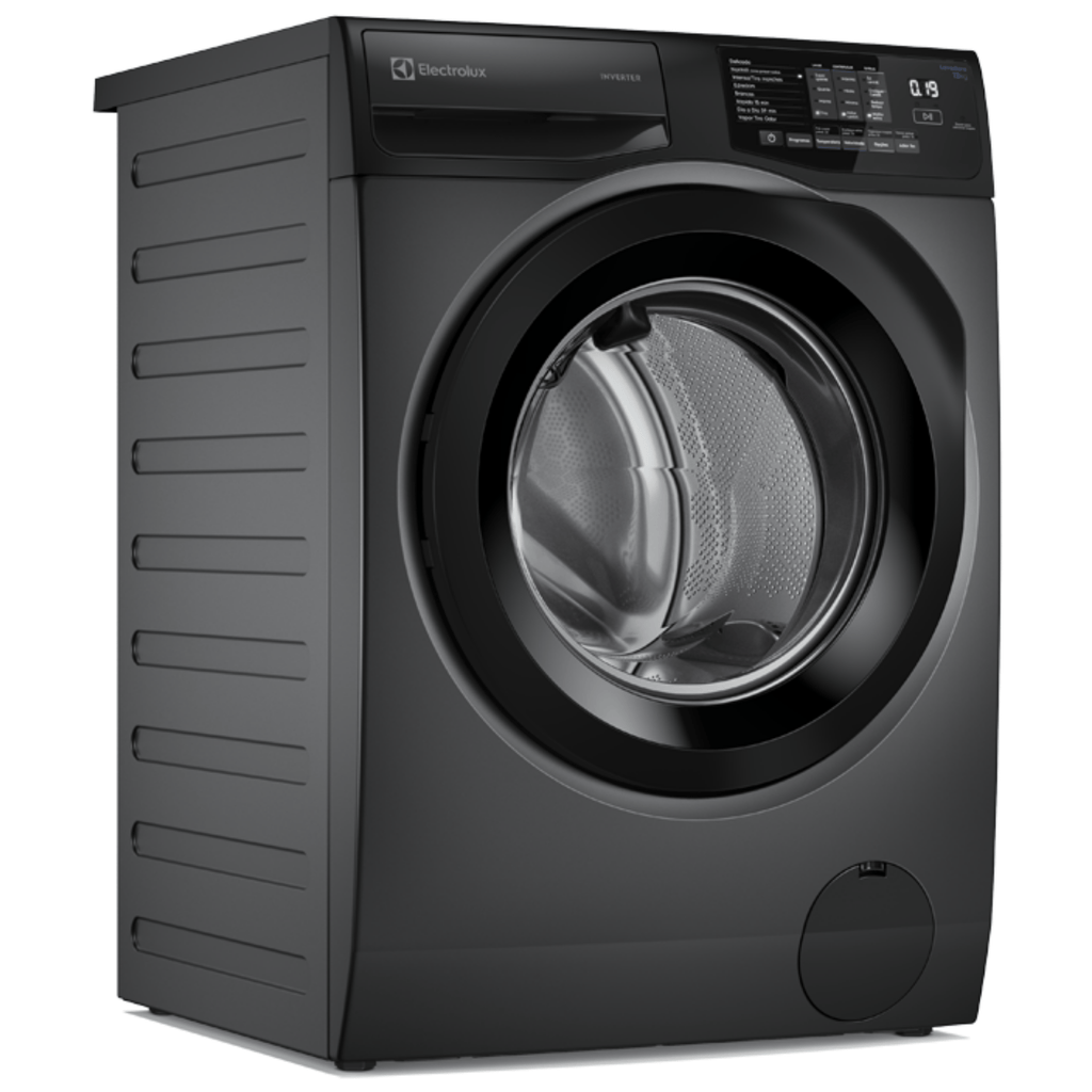 Lavadora de Roupas Electrolux 12KG LFC12 Lavagem Inteligente Inverter com Água Quente Cinza Ônix 220V
