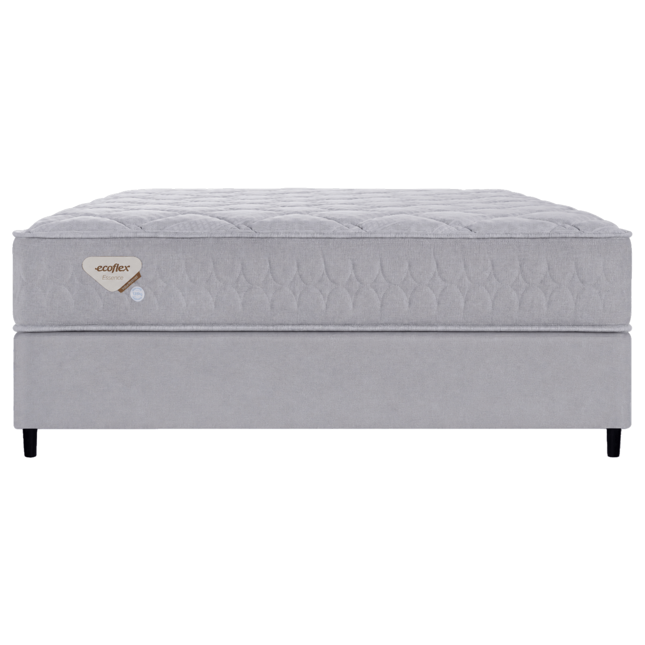 Conjunto Cama Box High Density II Casal Ecoflex 138x188x57cm Molas Superlastic Prata