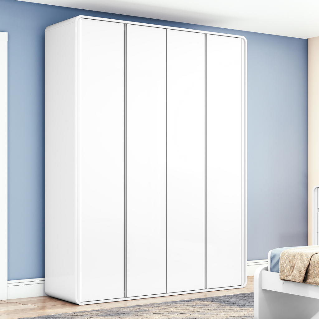 Roupeiro Loop Lopas 184cm 100% MDF 4 Portas Branco