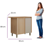 Armário Balcão Canto de Cozinha Allure Linea 100% MDF 93cm Jequitibá e Gris
