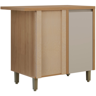 Armário Balcão Canto de Cozinha Allure Linea 100% MDF 93cm Jequitibá e Gris