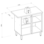 Armário Balcão Canto de Cozinha Allure Linea 100% MDF 93cm Jequitibá e Gris