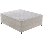 Conjunto Cama Box Multi Suportt Casal Ecoflex 138x188x57cm Miracoil Bouclê Bege
