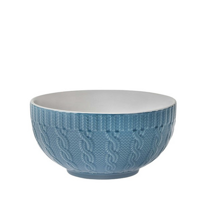 Bowl De Porcelana Redondo Etilux Textura Winter 540ml  Azul