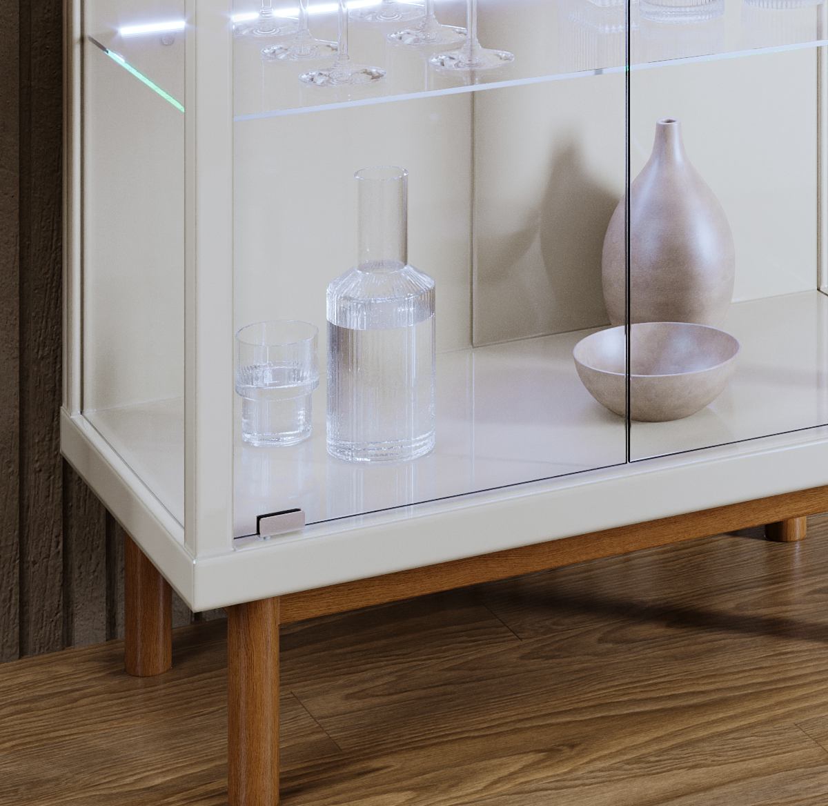 Cristaleira Dune com LED Imcal 74cm Off White