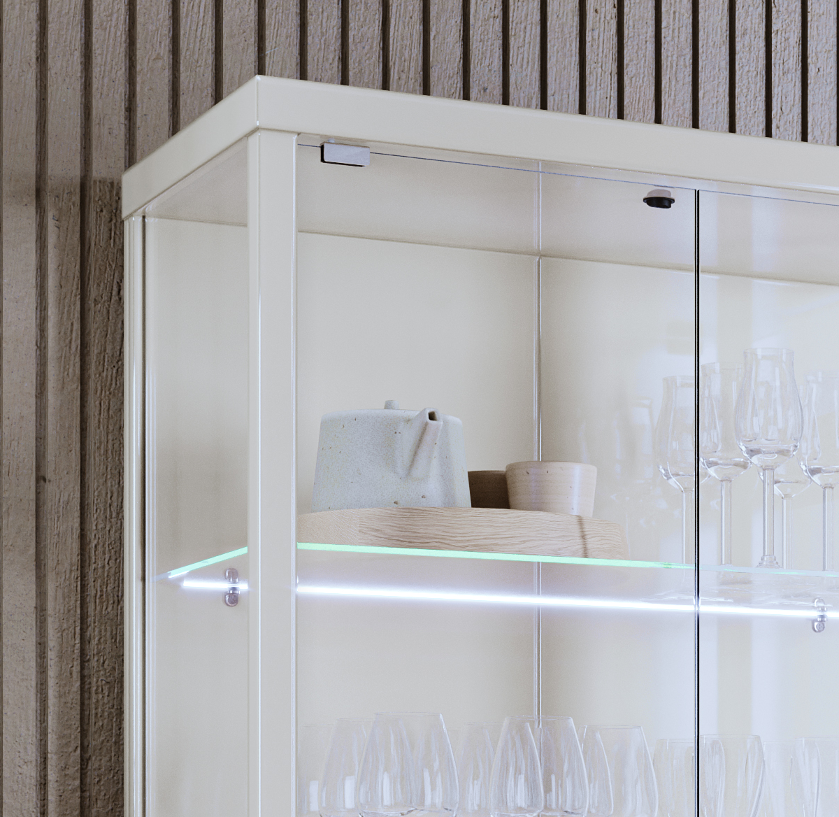 Cristaleira Dune com LED Imcal 74cm Off White