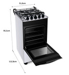 Fogão 4 Bocas Brastemp BFO4NBB Piso Duas Prateleiras com Alturas Ajustáveis Branco Bivolt