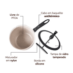 Panela Pipoqueira Ceramic Life Pic Poc Brinox 5,5L Antiaderente Vanilla