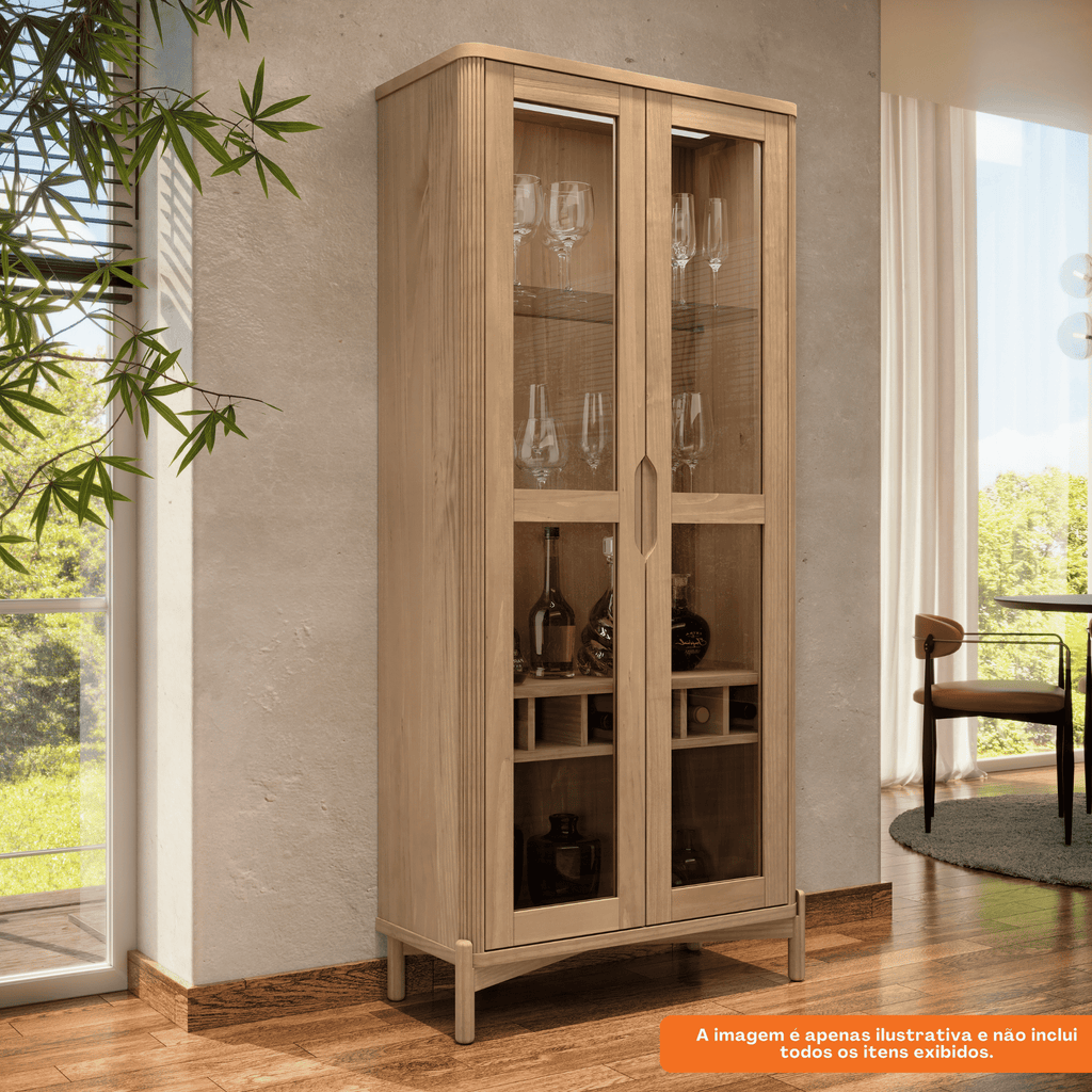 Cristaleira Nest Finestra 80cm 2 Portas Adega com LED Tauari