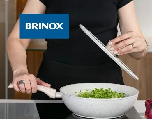 Frigideira Wok Ceramic Life Brinox Indução 3,4L Sirius Vanilla