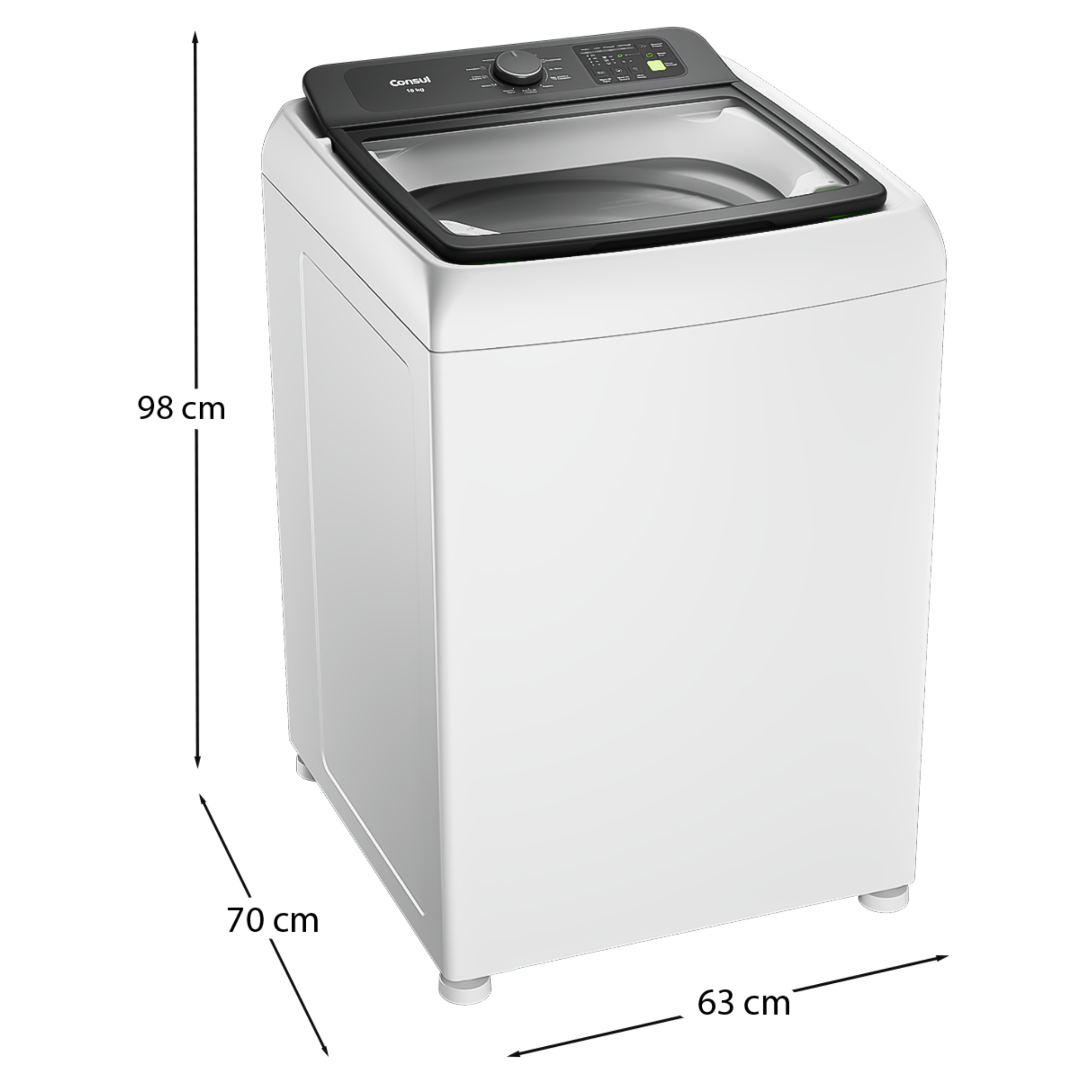 Lavadora de Roupas Consul 16Kg CWN16A Modo Eco Branco 220V