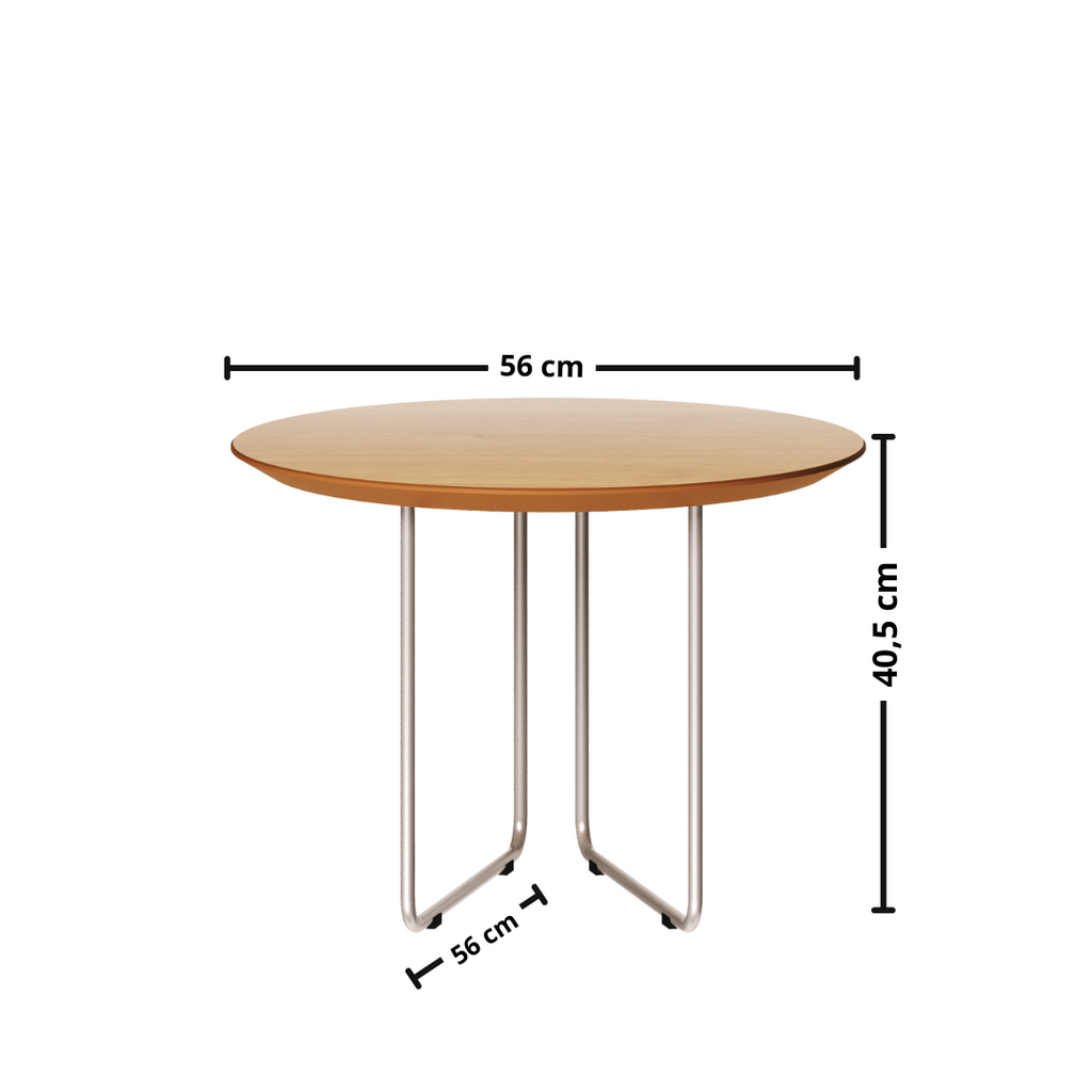 Mesa de Centro Redonda Side Imcal 56x40 Pé em Metal Nature