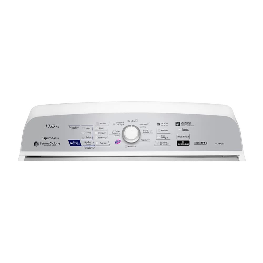 Lavadora de Roupas Panasonic 17Kg NA-F170B7WB Tecnologia Smartsense Cesto Inox 220V
