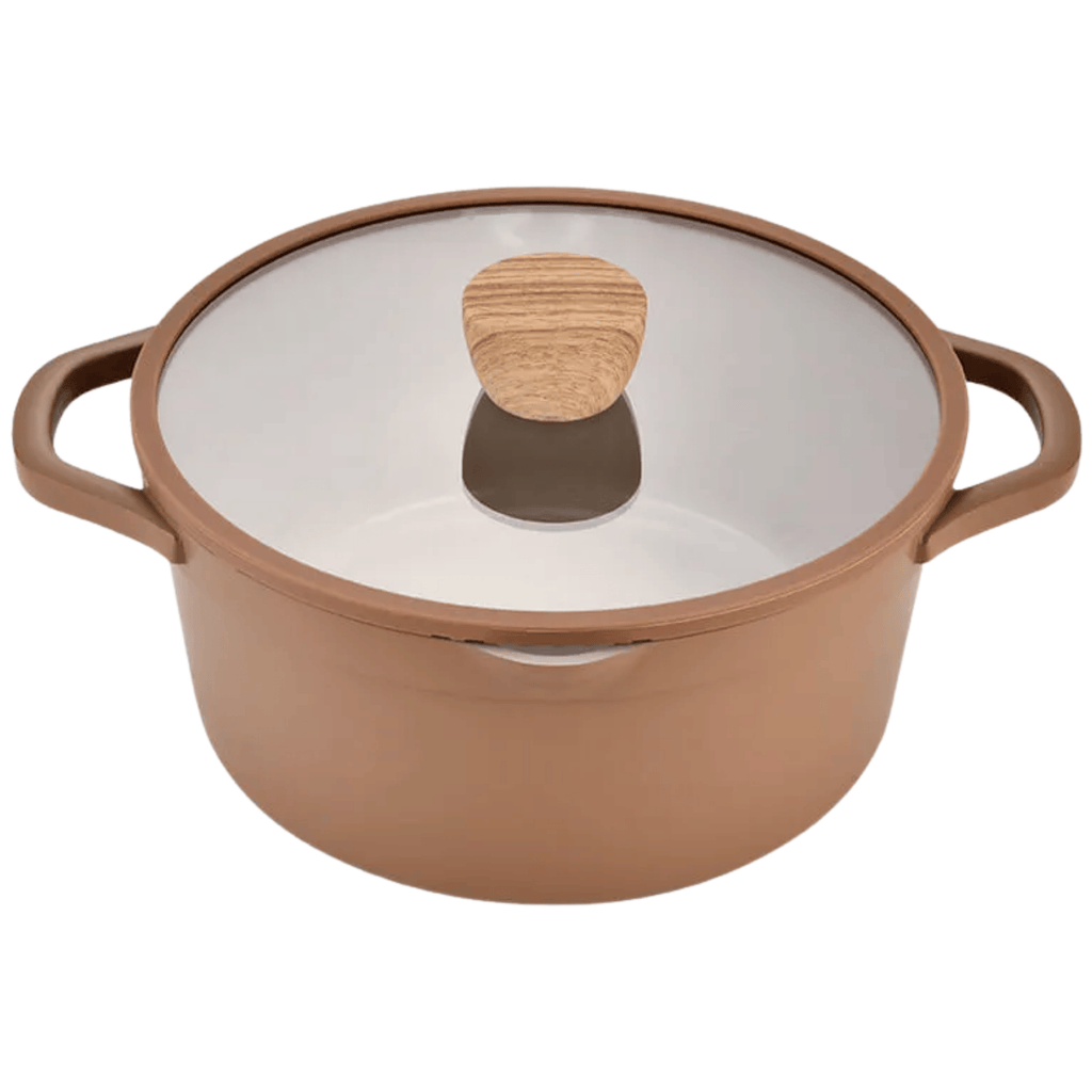 Jogo de Panelas Ceramic Life Brinox 5 Peças Indução Duna Terracota