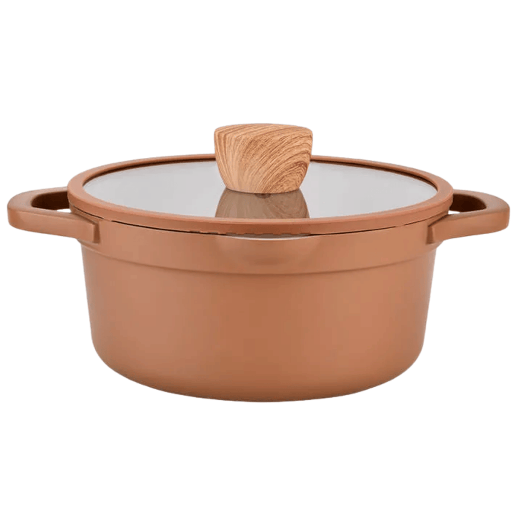 Jogo de Panelas Ceramic Life Brinox 5 Peças Indução Duna Terracota