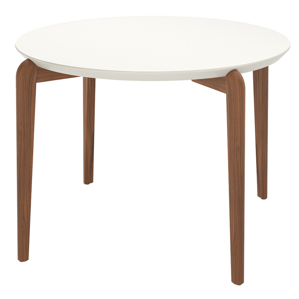 Mesa Redonda Donatella Província 115cm Natural Tampo Vidro Off White