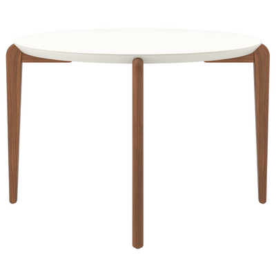 Mesa Redonda Donatella Província 115cm Natural Tampo Vidro Off White