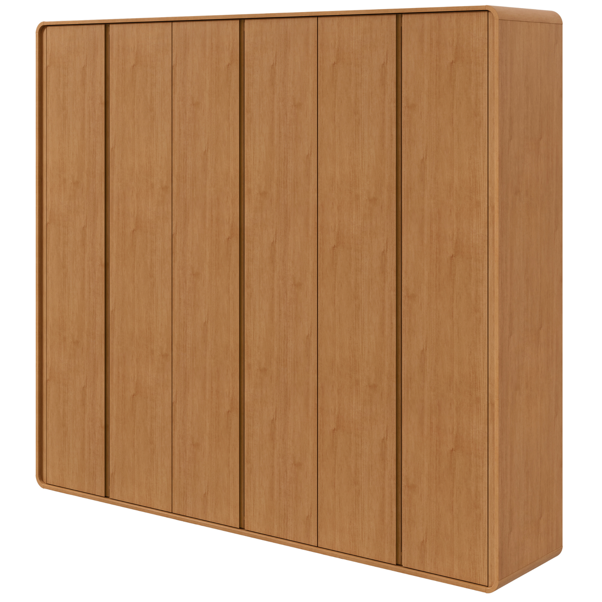 Roupeiro Loop Lopas 270cm 100% MDF 6 Portas  Amêndoa Clean
