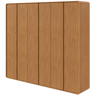 Roupeiro Loop Lopas 270cm 100% MDF 6 Portas  Amêndoa Clean