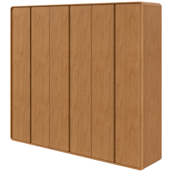 Roupeiro Loop Lopas 270cm 100% MDF 6 Portas  Amêndoa Clean