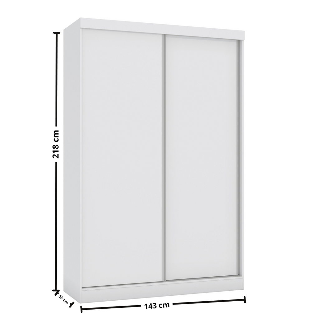 Roupeiro N571 Kappesberg 143cm 2 Portas Flex Branco e Macadâmia