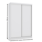 Roupeiro N571 Kappesberg 143cm 2 Portas Flex Branco e Macadâmia