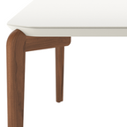 Mesa Retangular Donatella Província 220x100cm Natural Tampo Vidro Off White