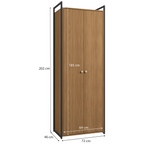 Armário Industrial Closet LI052 Kappesberg 72cm 2 Portas Canela e Preto Fosco