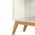 Cristaleira Orion Patrimar 77cm 2 Portas Off White e Cinamomo