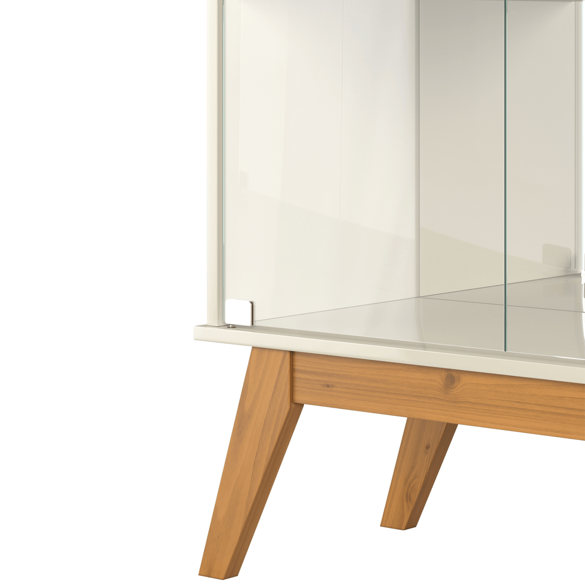 Cristaleira Orion Patrimar 77cm 2 Portas Off White e Cinamomo