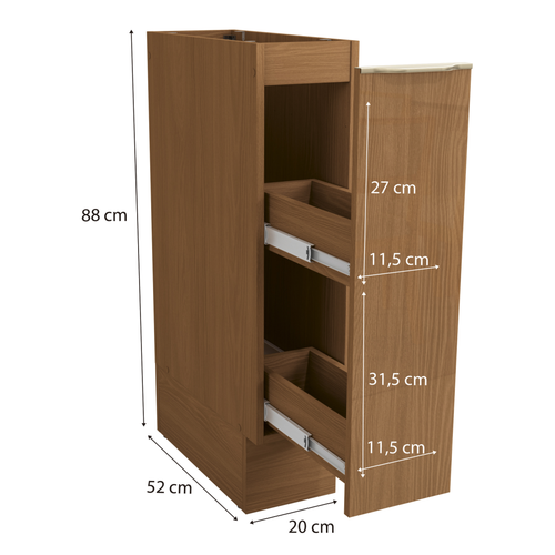 Armário Balcão de Cozinha Vibra Kappesberg 1 Porta 20cm Canela