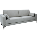 Sofá Agra 210cm Linoforte 2 Assentos Pé em Metal Linho Cinza
