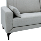 Sofá Agra 210cm Linoforte 2 Assentos Pé em Metal Linho Cinza
