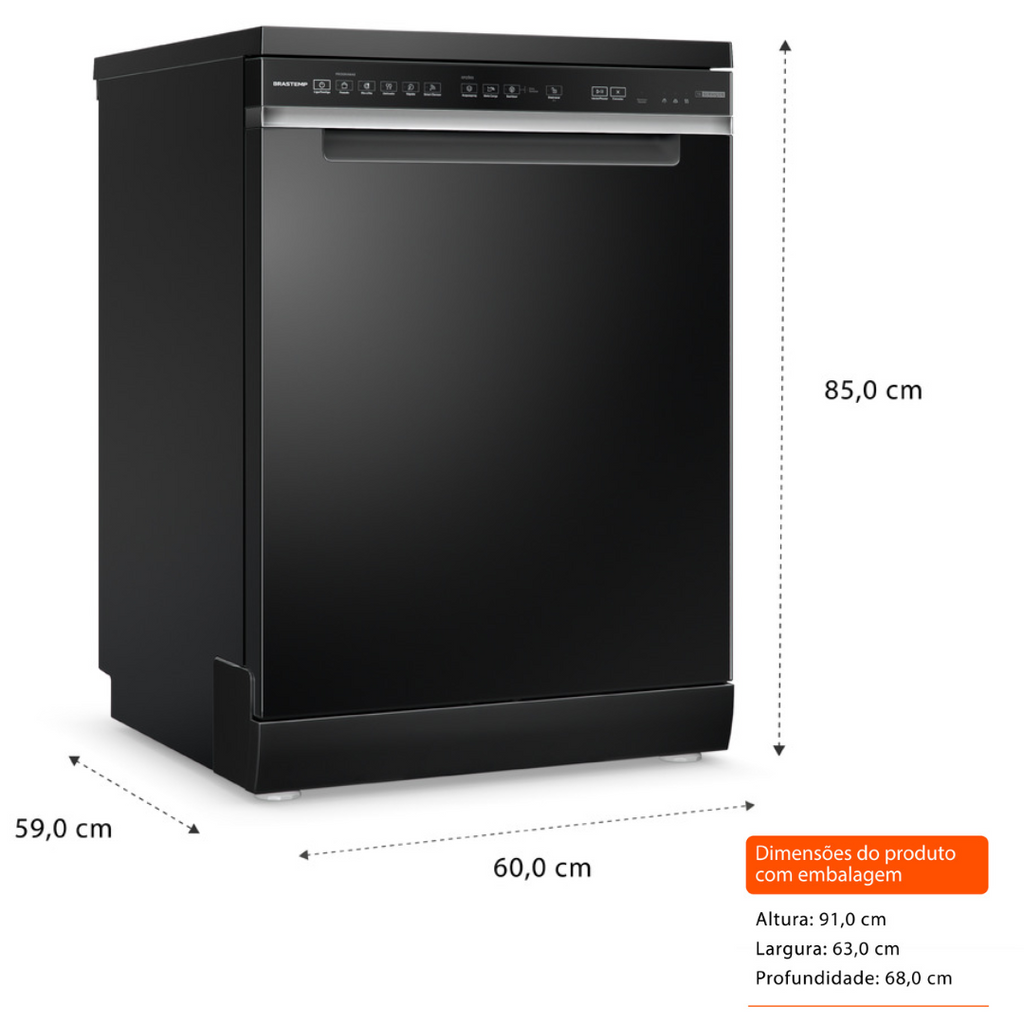Lava-Louças Brastemp 15 Serviços BLF61AE Preto 220V