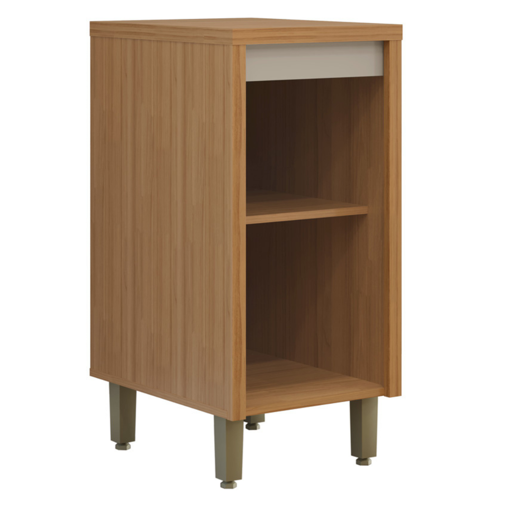 Armário Balcão de Cozinha Allure Linea 100% MDF 40cm Jequitibá e Gris