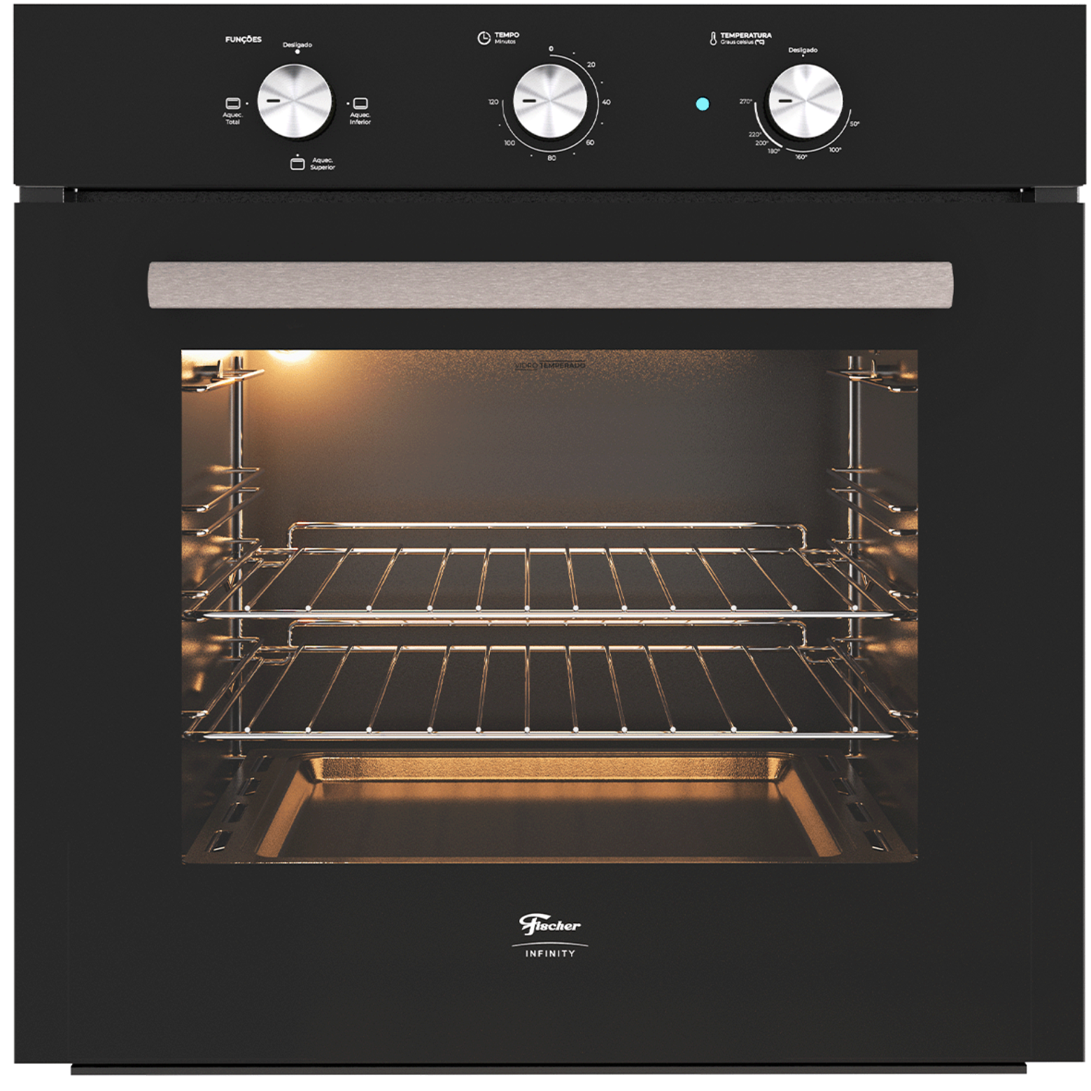 Forno de Embutir  Elétrico Fischer 78L Infinity com Grill Preto 220V