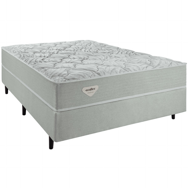 Conjunto Cama Box Luno Queen Ecoflex 158x198x61cm Molas Ensacadas PWS Prata