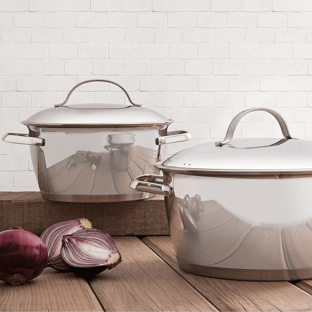 Jogo de Panelas Allegra Tramontina 7 Peças em Aço Inox com Fundo Triplo