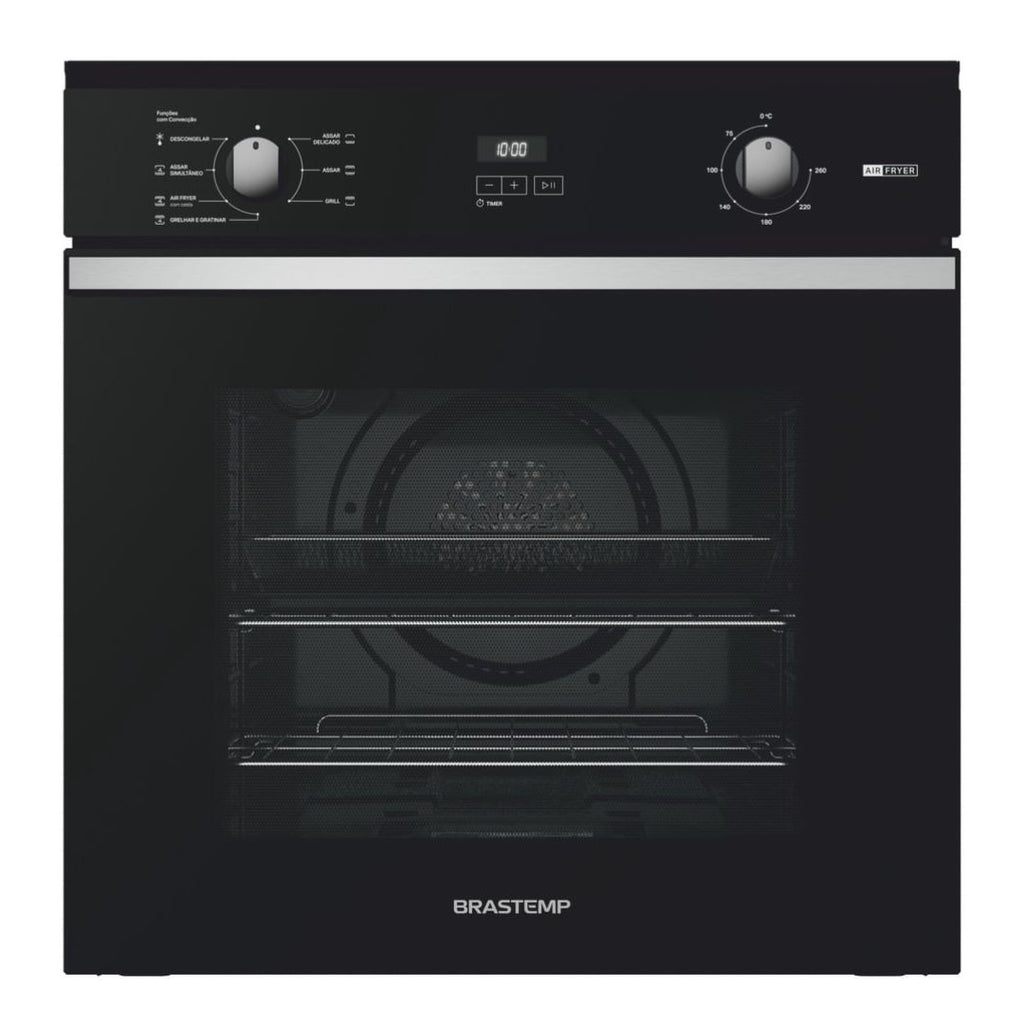 Forno de Embutir Elétrico Brastemp 84L BOF84AE com Função Air Fryer Preto 220V