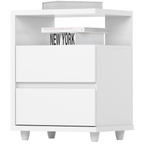 Mesa de Cabeceira Campeche Henn 2 Gavetas Branco